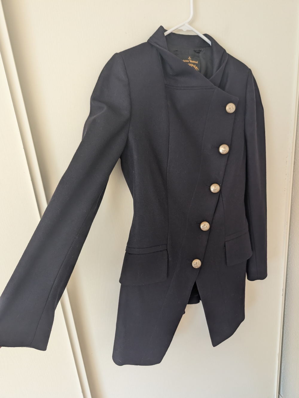 Vivienne Westwood Anglomania Womens 44 Blue Wool Coat Military Avant Garde - Picture 3 of 9